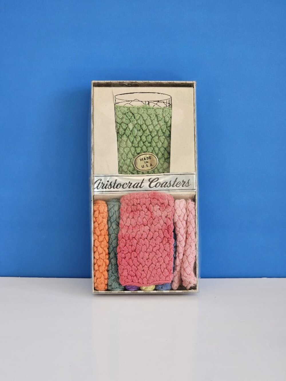 Vintage Aristocrat Coasters Drink Sleeves, Mid Century Drink Koozies Barware